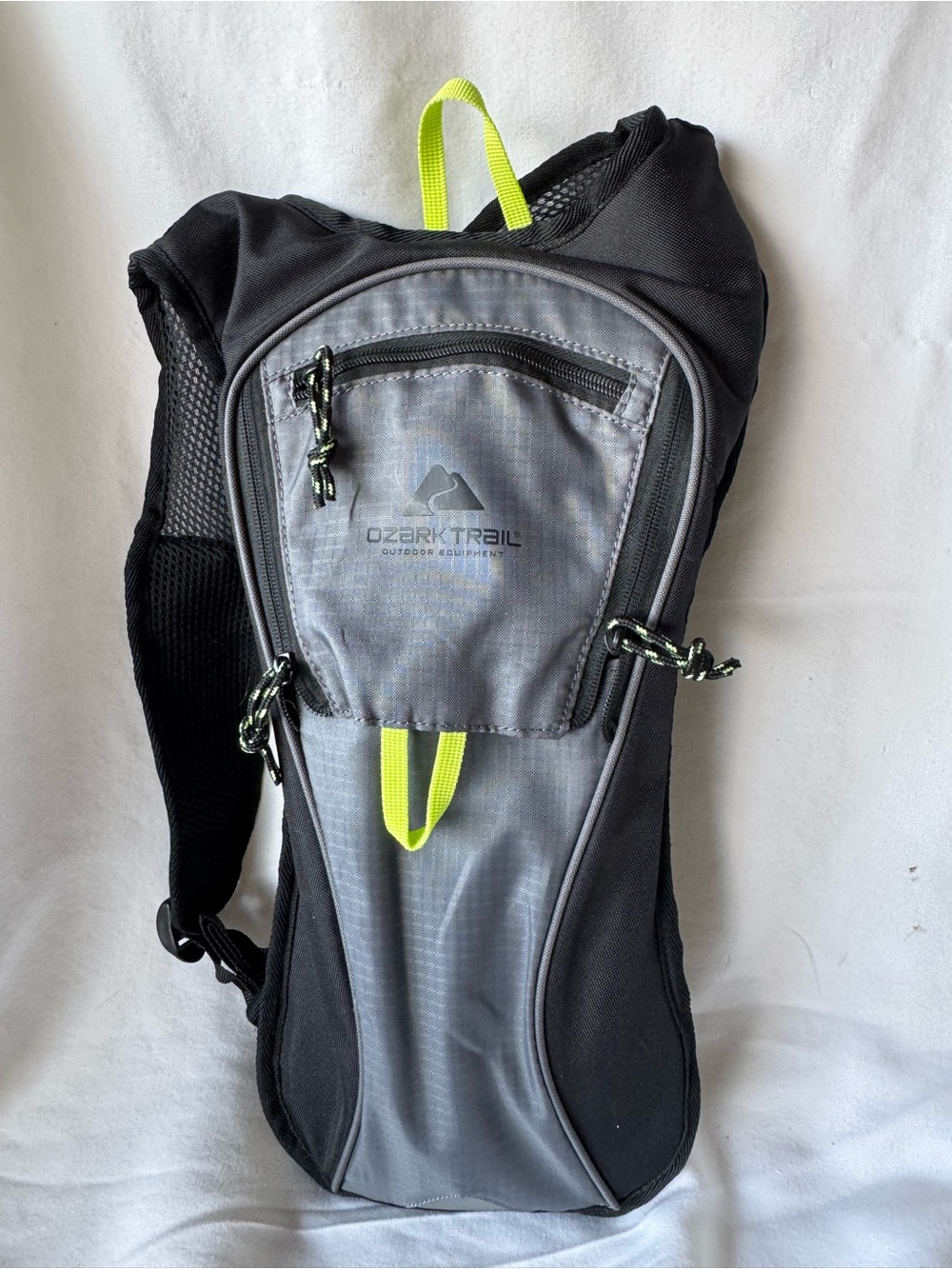 Ozark Trail Black & Gray Hydration Backpack with Neon Yellow Accents